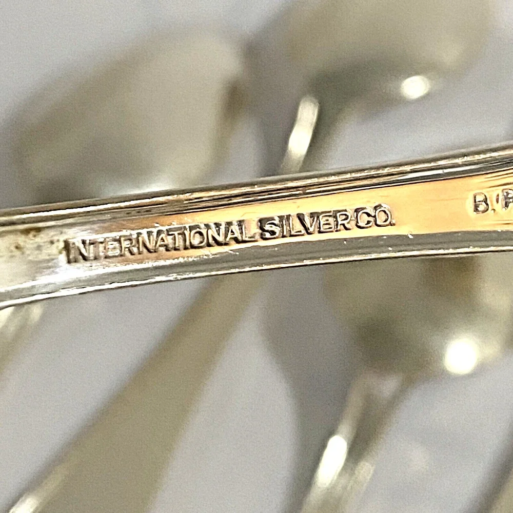 Silverplate teaspoons set (6) International Silver hallmarked MN & Co vintage